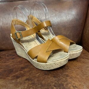 Kork-Ease Brown Wedge Sandals